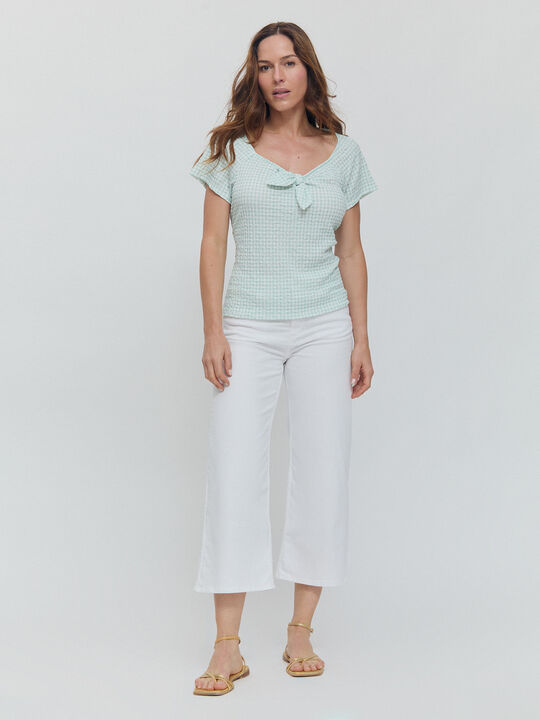CAMISETA NUDO VICHY Verde image number null