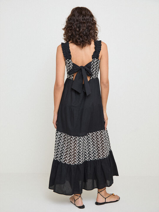 VESTIDO LARGO LAZO Negro image number null