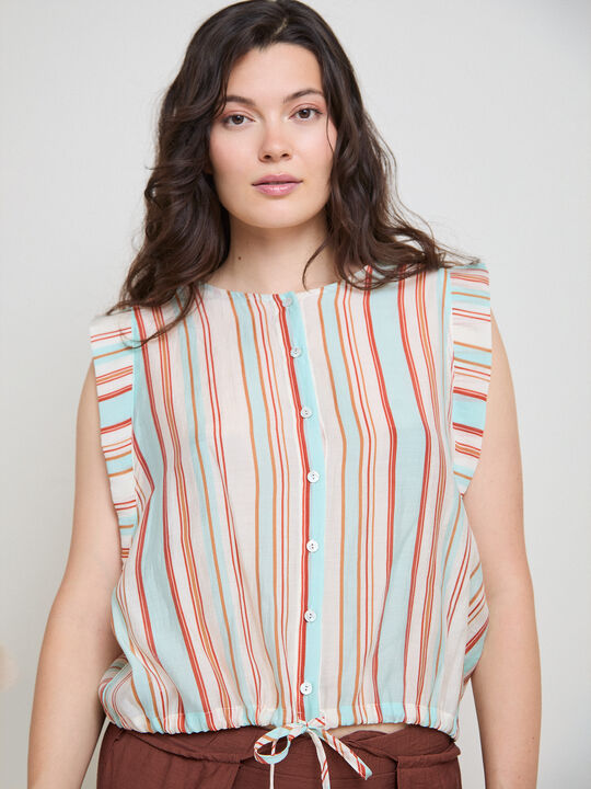 BLUSA TUNEL RAYAS Turquesa image number null
