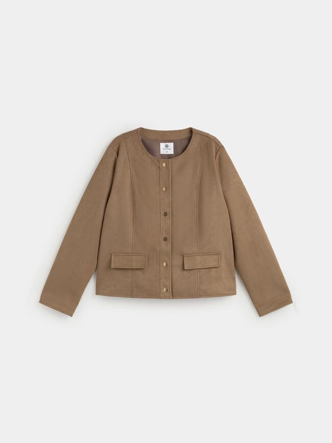 CHAQUETA ENTALLADA ANTELINA Trufa 2