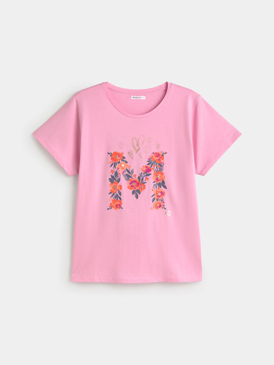 CAMISETA MADRE FLORES rosa sugar image number null