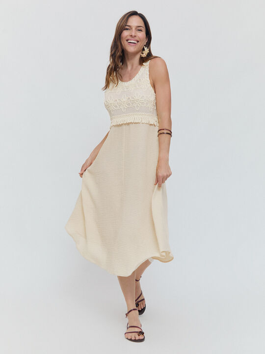 VESTIDO CROCHET Crudo image number null