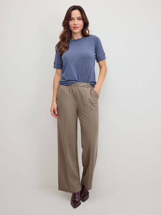 PANTAL&Oacute;N TWILL EL&Aacute;STICO NERVIO Beige image number null