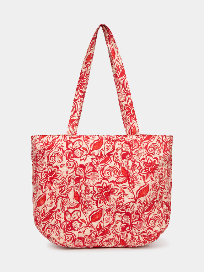 BOLSO GRANDE ESTAMPADO Rojo Oscuro
