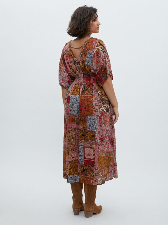 VESTIDO LUREX ESTAMPADO Barro image number null