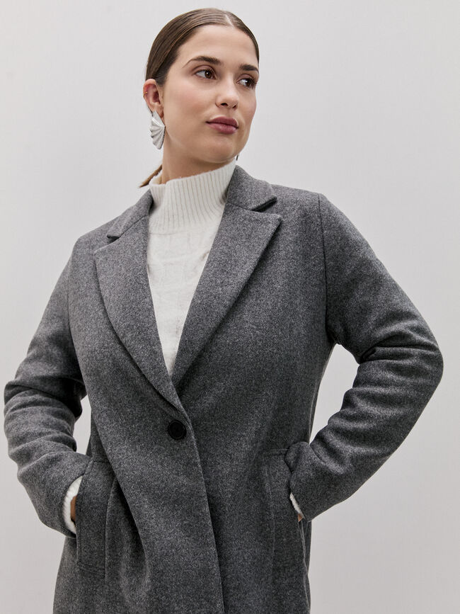 ABRIGO LARGO PAÑO Gris vigore cla