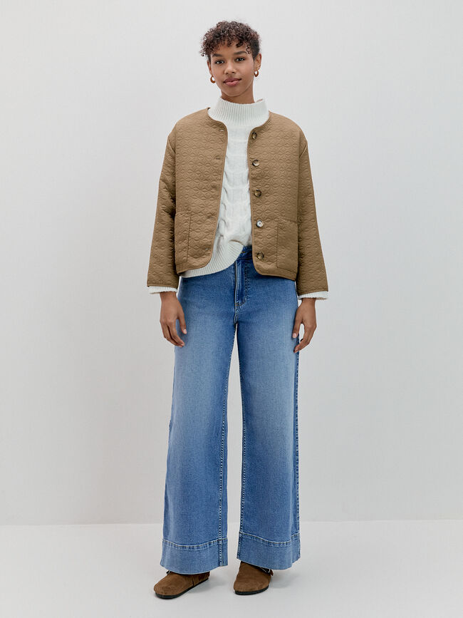 CHAQUETA ACOLCHADA BOLSILLOS Kaki