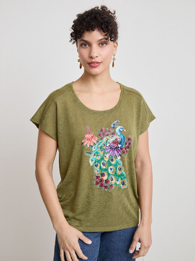 CAMISETA PAVO REAL kaki oscuro