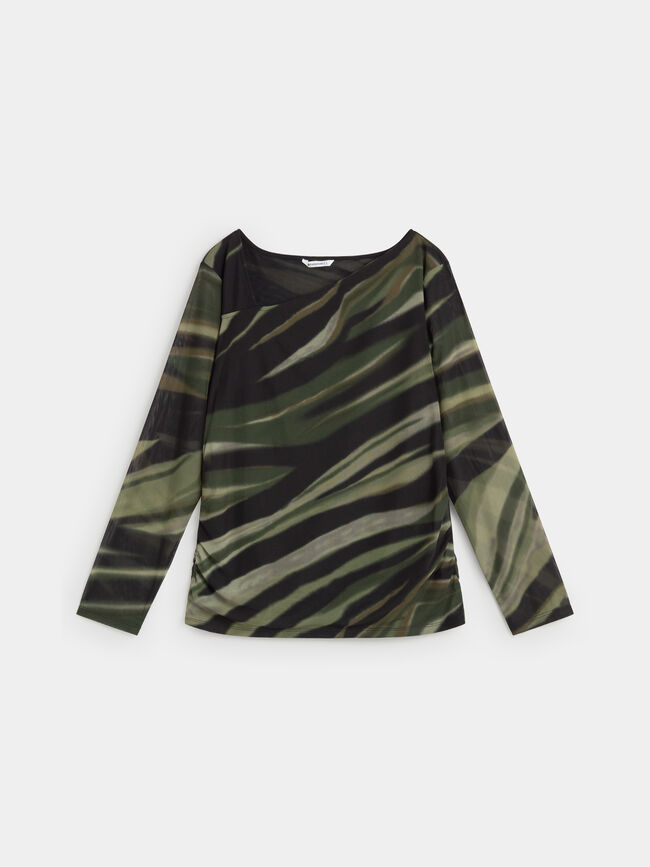 CAMISETA TUL ASIMETRICA Estampado 1