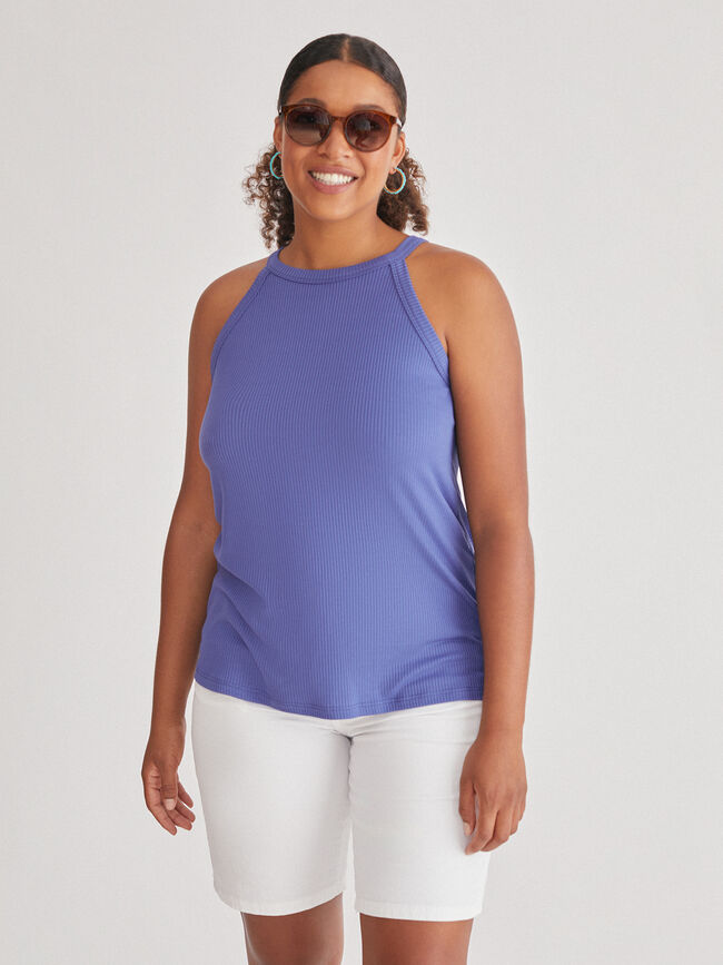 top halter canalé Azul Ceruleo