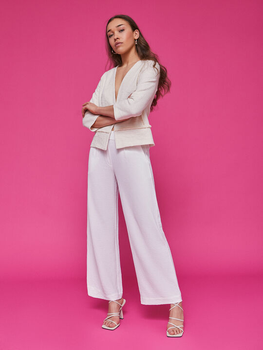 CHAQUETA FLECOS Blanco Hueso image number null
