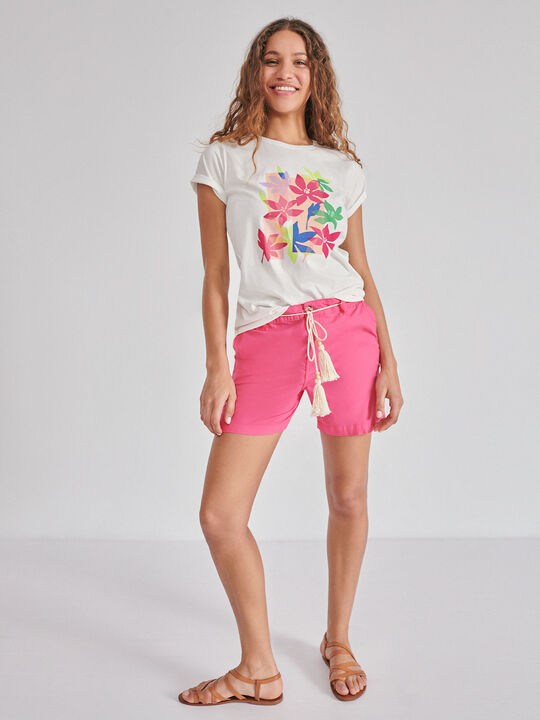 Short algodón borlas Rosa Magenta image number null