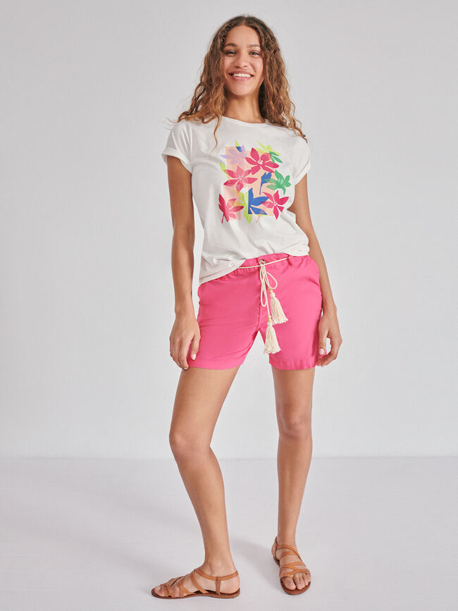 Short algodón borlas Rosa Magenta