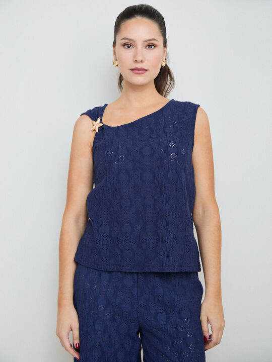 TOP CON JOYA Azul Noche image number null