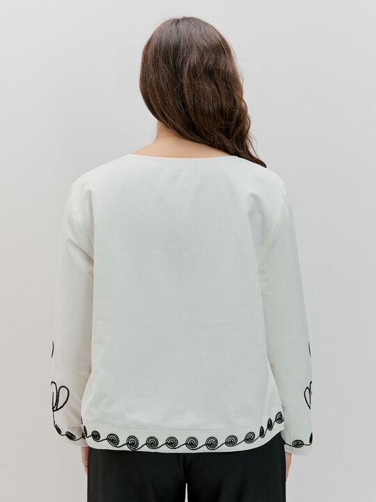 CHAQUETA ACOLCHADA BORDADA Crudo image number null