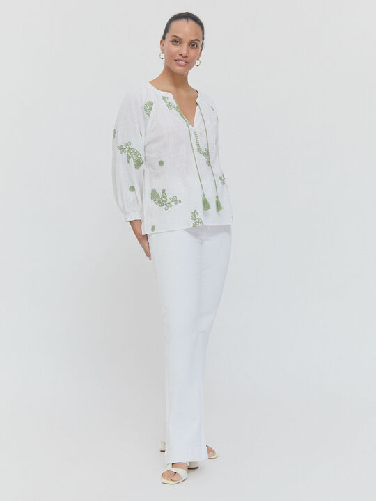 BLUSA BORDADA Blanco Optico image number null