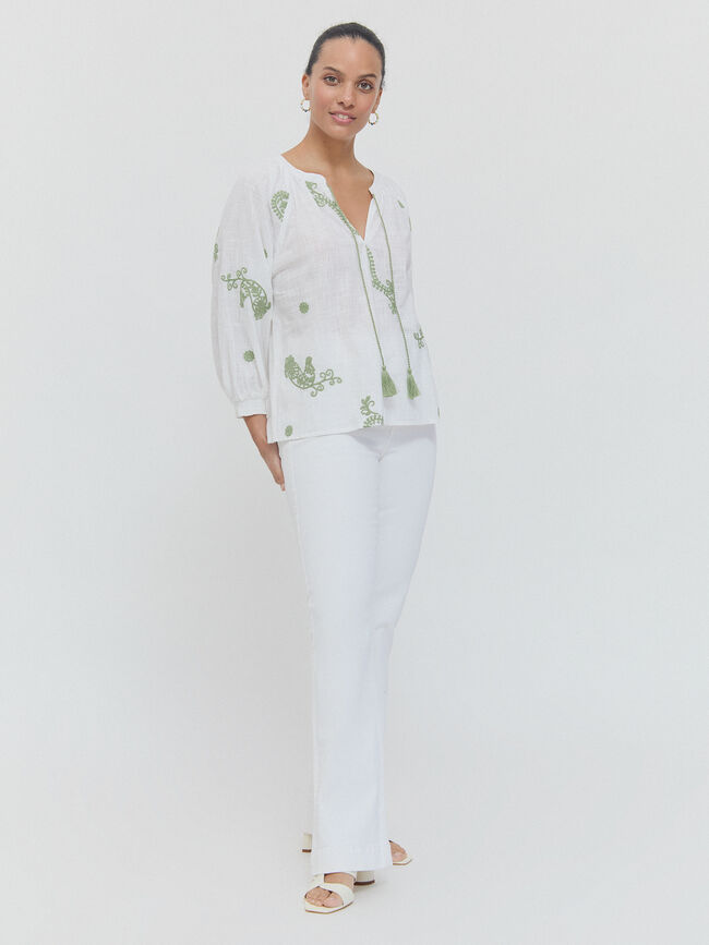 BLUSA BORDADA Blanco Optico