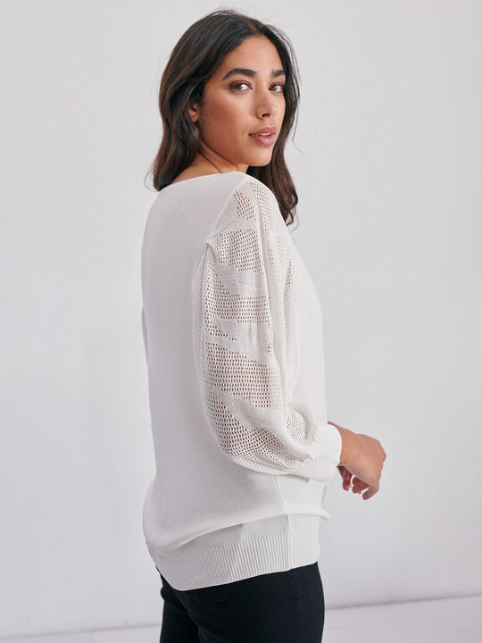 jersey manga calados Blanco Hueso image number null