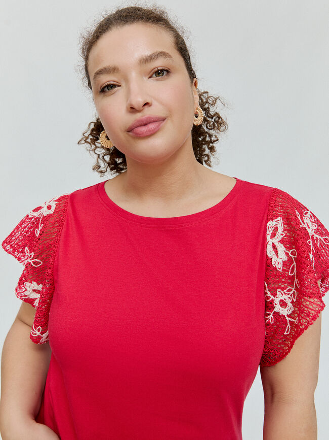 CAMISETA MANGAS Rojo