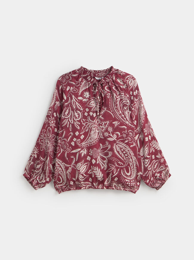 BLUSA  GOMAS CUELLO Dark Cherry