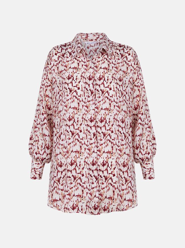 Blusa estampada satén Piedra