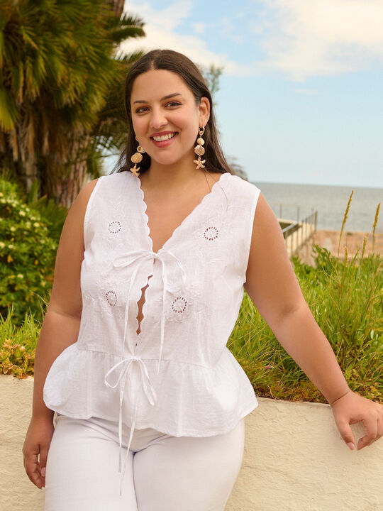 TOP CON LAZOS Blanco Optico image number null