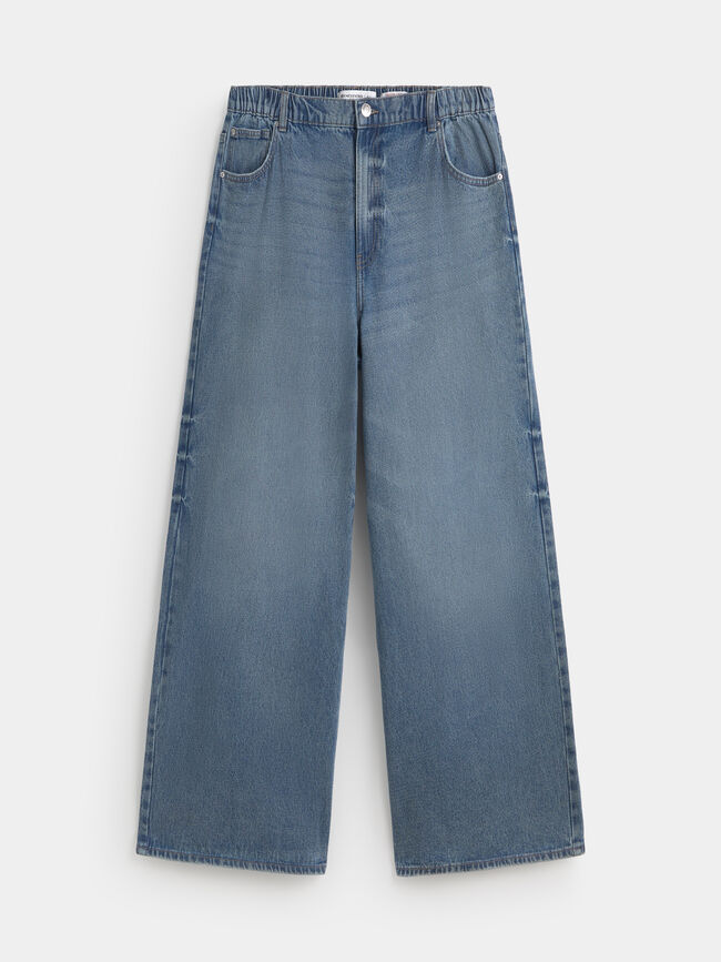 SUPER WIDE LEG GOMA Mid blue