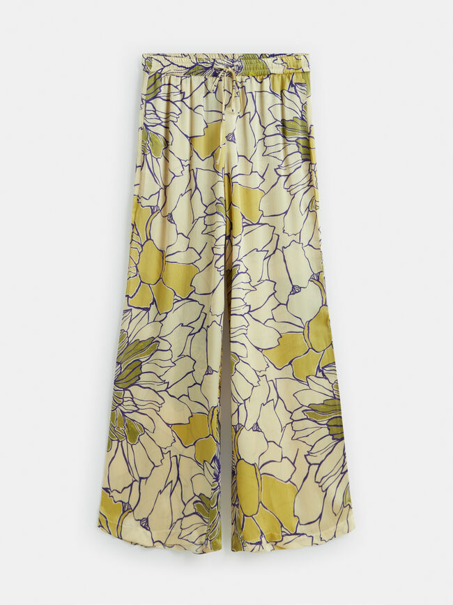 PANTALON FLUIDO LARGO Blanco Optico