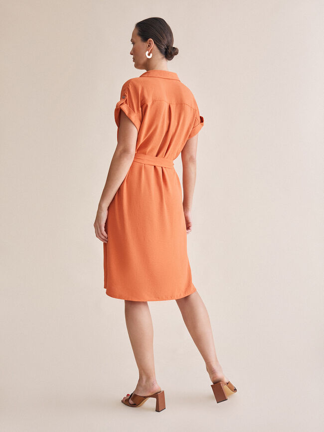 Vestido camisero Naranja quemado