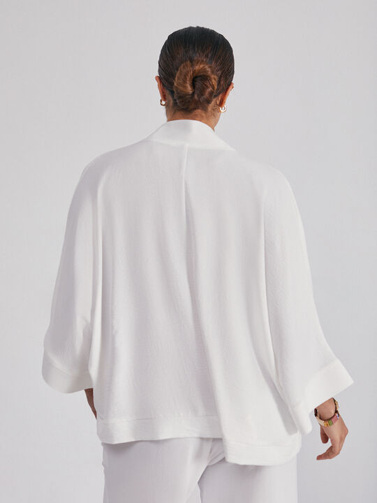 Kimono fluido textura Blanco Hueso image number null