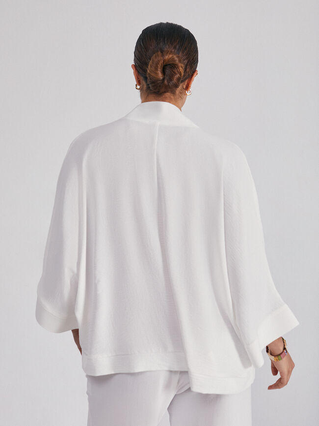 Kimono fluido textura Blanco Hueso