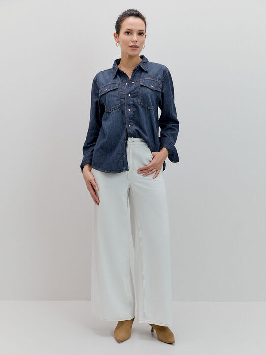 CAMISA VAQUERA RECTA Dark blue image number null