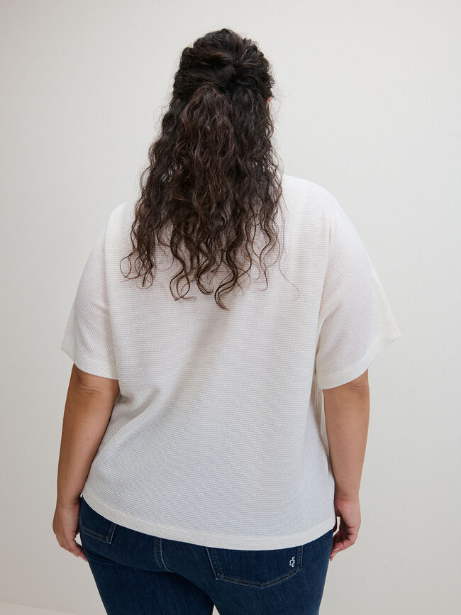 CAMISETA DETALLE TEJIDO Beige