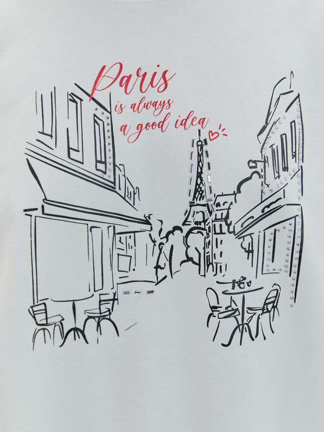 CAMISETA PAR&Iacute;S BRILLO Blanco Optico