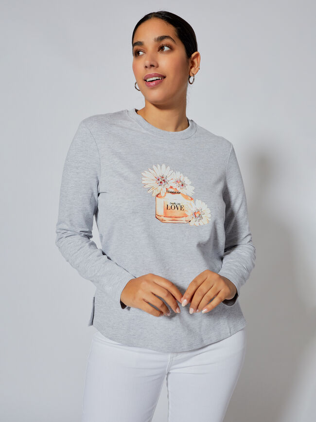 Sudadera detalle joyas gris vigore med