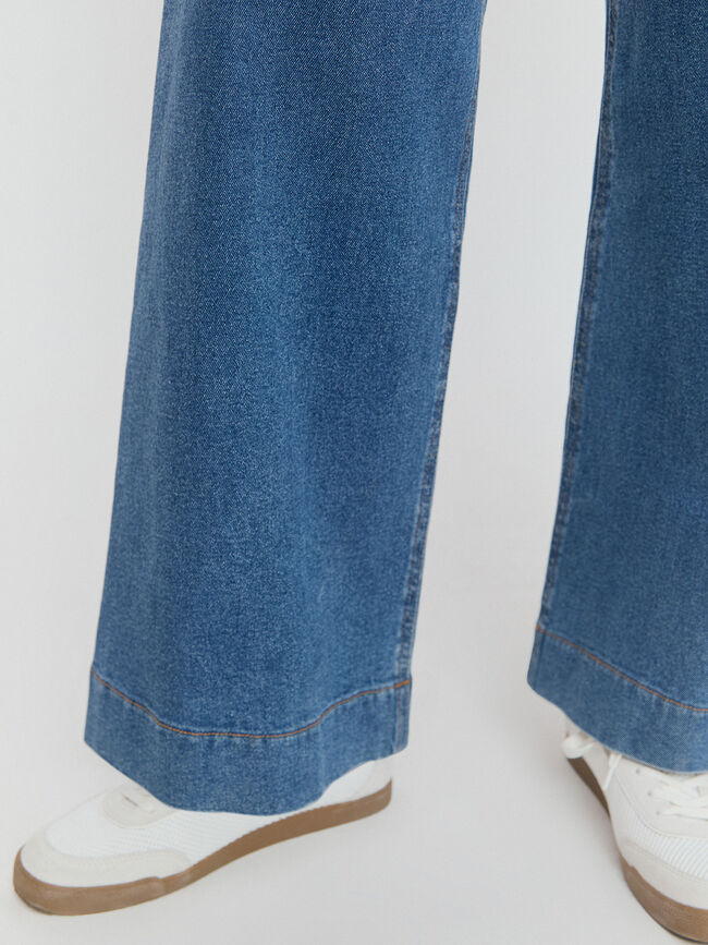 WIDE LEG BOLSILLOS Mid blue