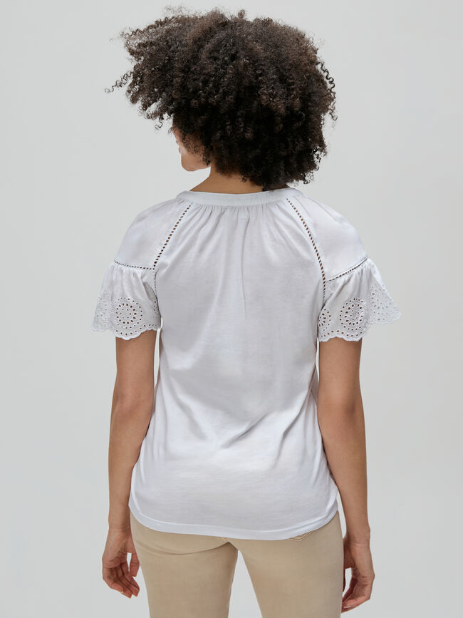 CAMISETA BORDADO SUIZO Blanco Optico