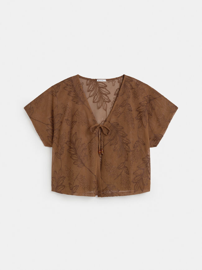 CHAQUETA CALADA PALMERAS Marron