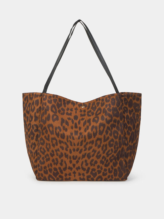 BOLSO TOTE ANIMAL PRINT Marron image number null