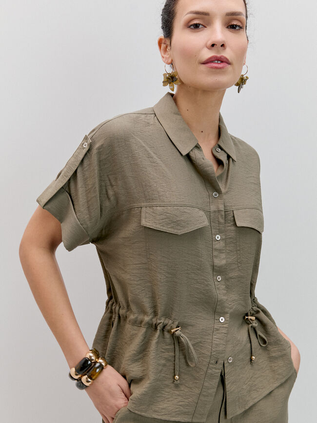 CAMISA DETALLES SAHARIANA Kaki