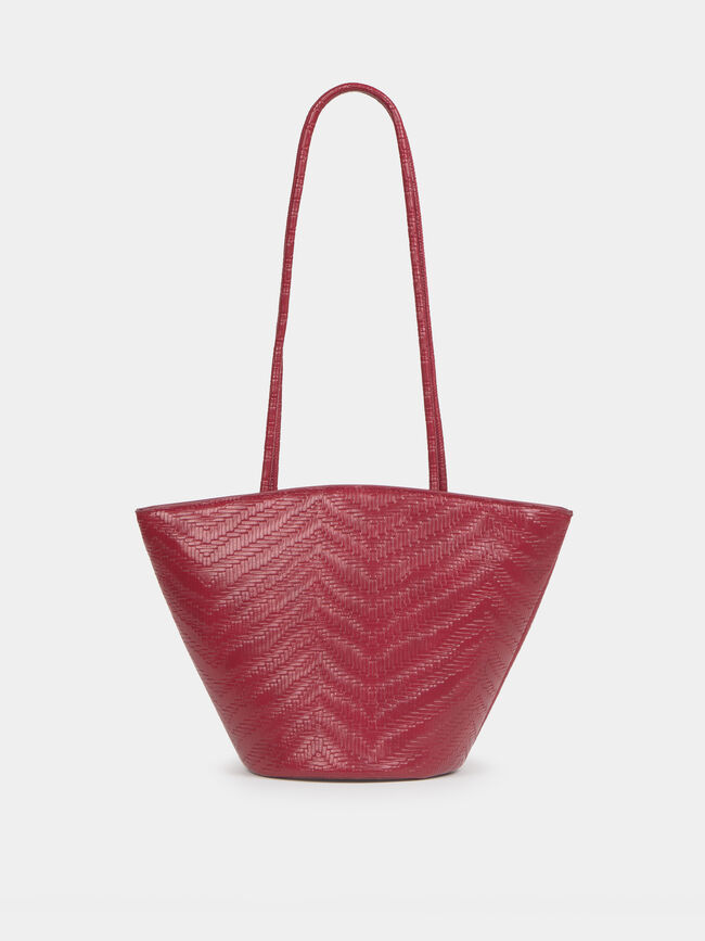 BOLSO POLIPIEL TRENZADO Dark Cherry