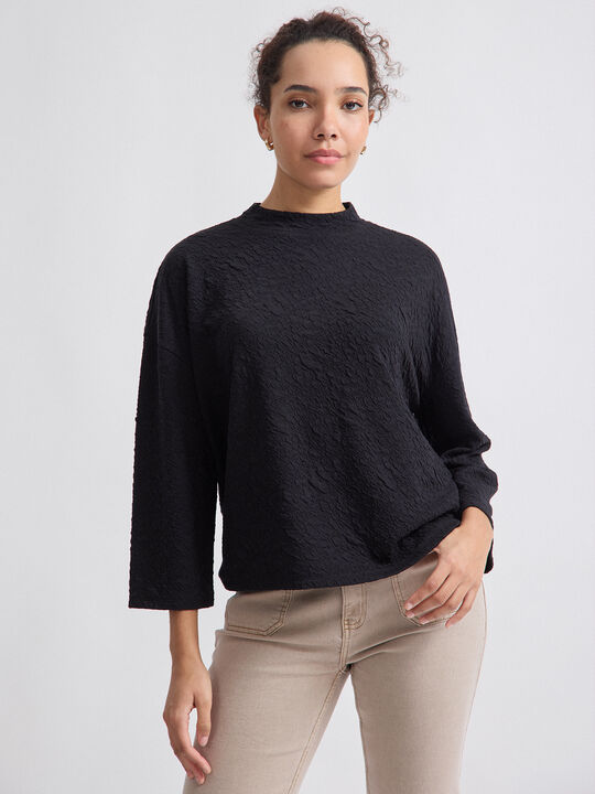 SUDADERA TEXTURA Negro image number null