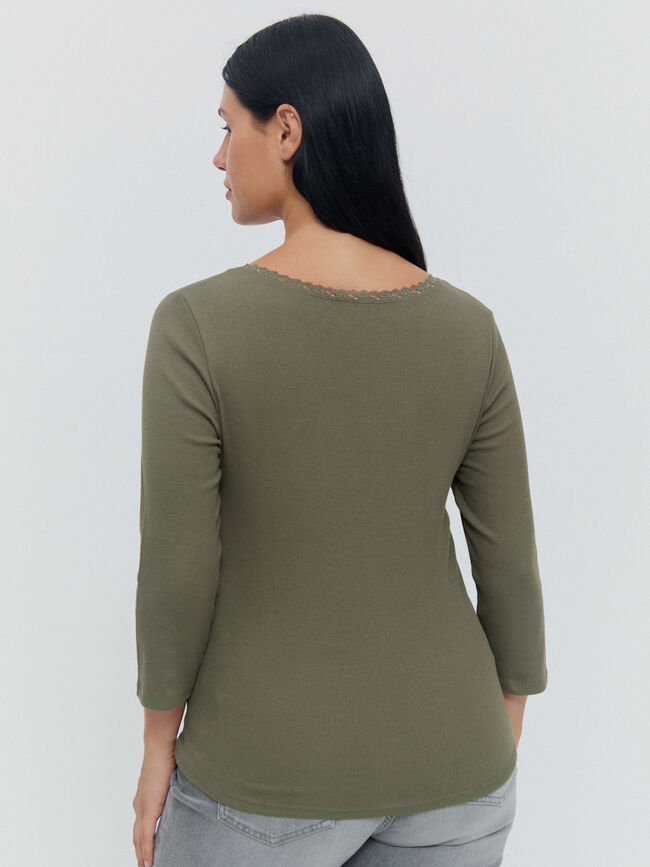 CAMISETA LENCERA kaki oscuro
