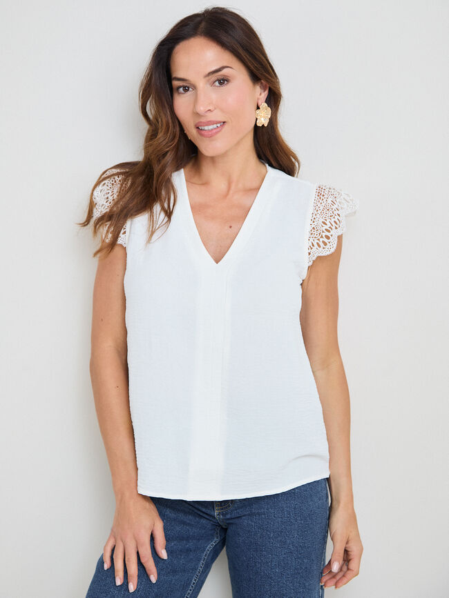 TOP DETALLE ENCAJE Blanco Optico