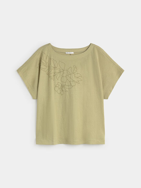 CAMISETA PUFF PRINT Verde salvia image number null