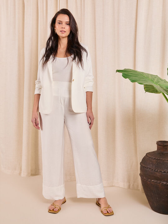 PANTALON FLUIDO CINTURILLA Crudo image number null