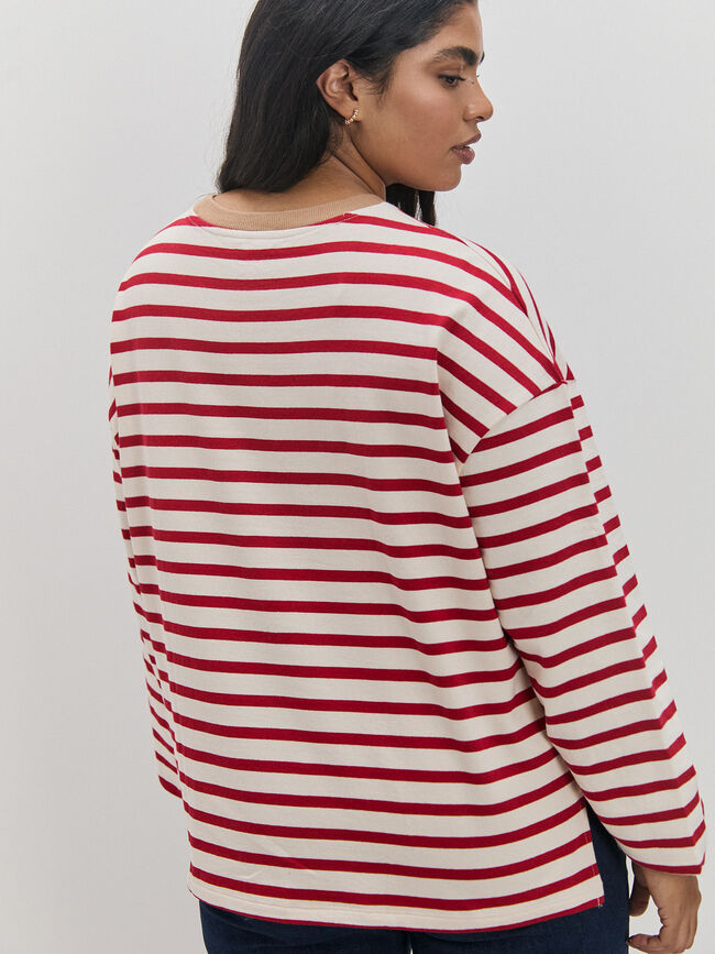 SUDADERA MENSAJE BORDADO Rayas 1