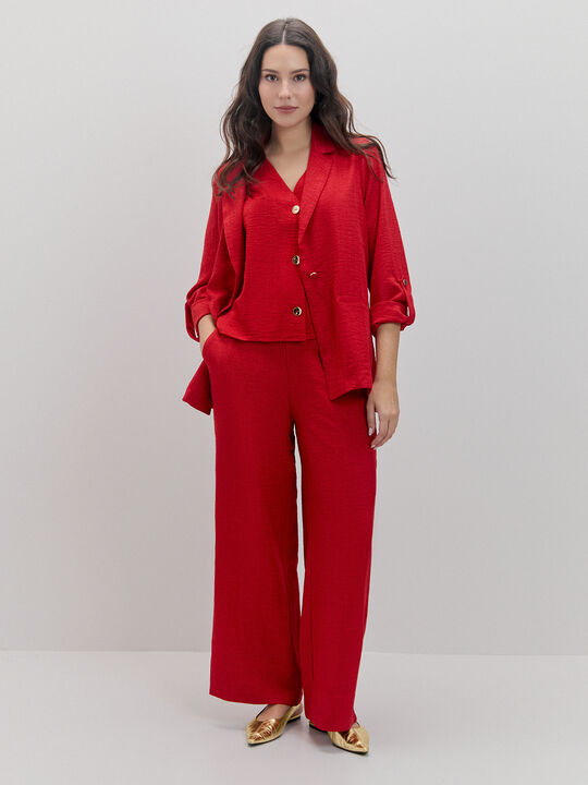 PANTAL&Oacute;N LARGO ANCHO Rojo image number null