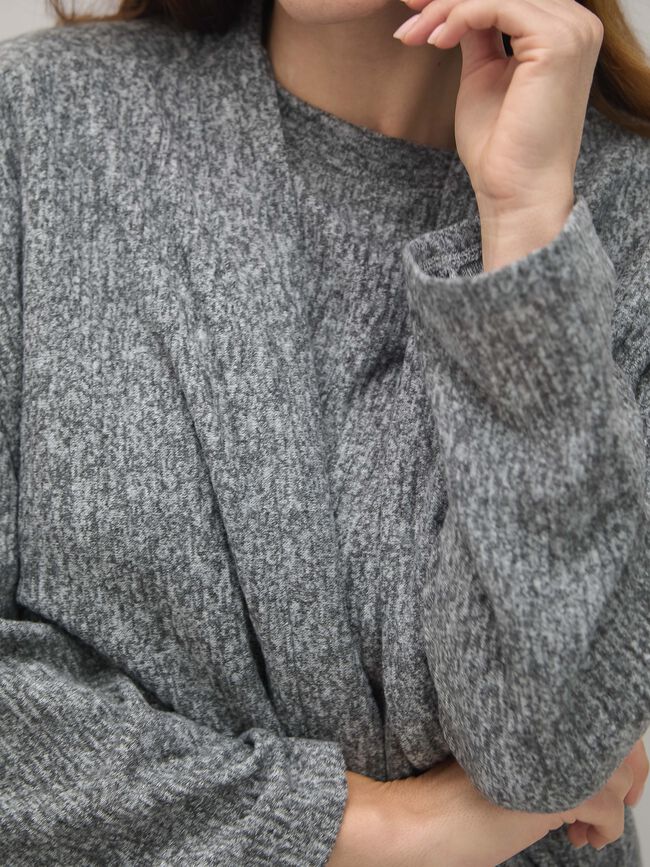 CARDIGAN LANOSO Gris vigore Osc