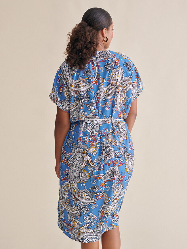 Vestido túnica estampado Crudo